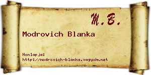 Modrovich Blanka névjegykártya